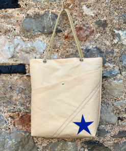 limited edition - vintage cream shopper royal blue star