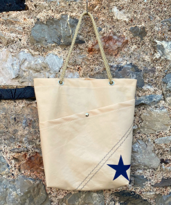 limited edition - vintage cream shopper navy star
